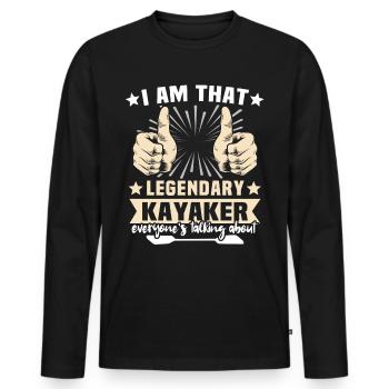 Kayaking Kayak - Men's Premium Organic Long Sleeve Shirt - black - Front - Nico (187cm)