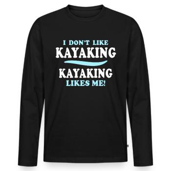 Kayaking Kayak - Men's Premium Organic Long Sleeve Shirt - black - Front - Nico (187cm)