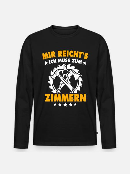 Zimmermann Zimmern Zimmerer - Männer Premium Bio Langarmshirt - Schwarz