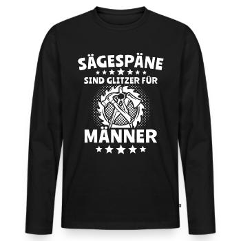 Zimmermann Zimmerer Zimmerleute - Männer Premium Bio Langarmshirt - Schwarz - Vorne - Nico (187cm)