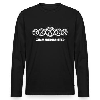 Zimmermann Zimmerer Zimmerleute - Männer Premium Bio Langarmshirt - Schwarz - Vorne - Nico (187cm)