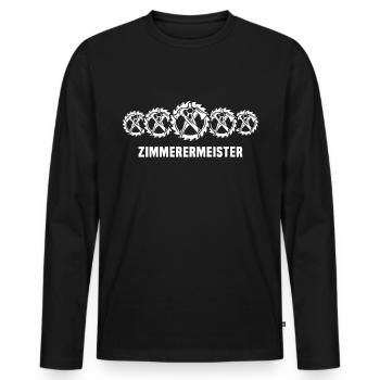 Zimmermann Zimmerer Zimmerleute - Männer Premium Bio Langarmshirt - Schwarz - Vorne - Nico (187cm)