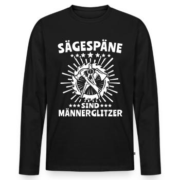 Zimmermann Zimmerer Zimmerleute - Männer Premium Bio Langarmshirt - Schwarz - Vorne - Nico (187cm)