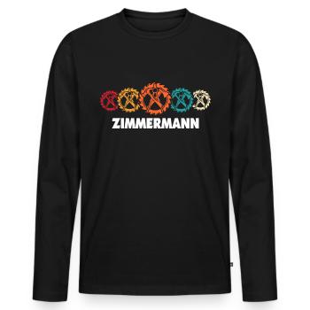 Zimmerer Zimmerleute Zimmermann - Männer Premium Bio Langarmshirt - Schwarz - Vorne - Nico (187cm)