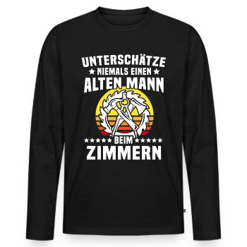 Zimmerer Zimmerleute Zimmermann - Männer Premium Bio Langarmshirt - Schwarz - Vorne - Nico (187cm)