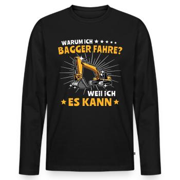 Baggerfuehrer Baggerfahrer - Männer Premium Bio Langarmshirt - Schwarz - Vorne - Nico (187cm)