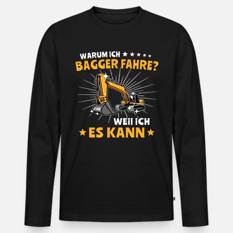 Baggerfuehrer Baggerfahrer - Männer Premium Bio Langarmshirt - Schwarz