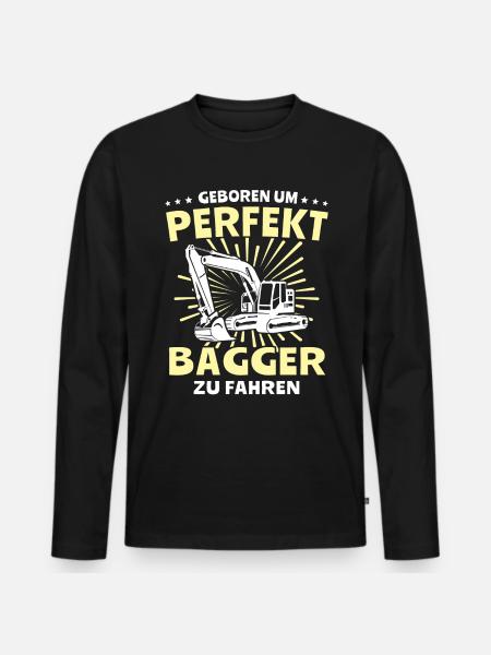 Baggerfuehrer Baggerfahrer - Männer Premium Bio Langarmshirt - Schwarz
