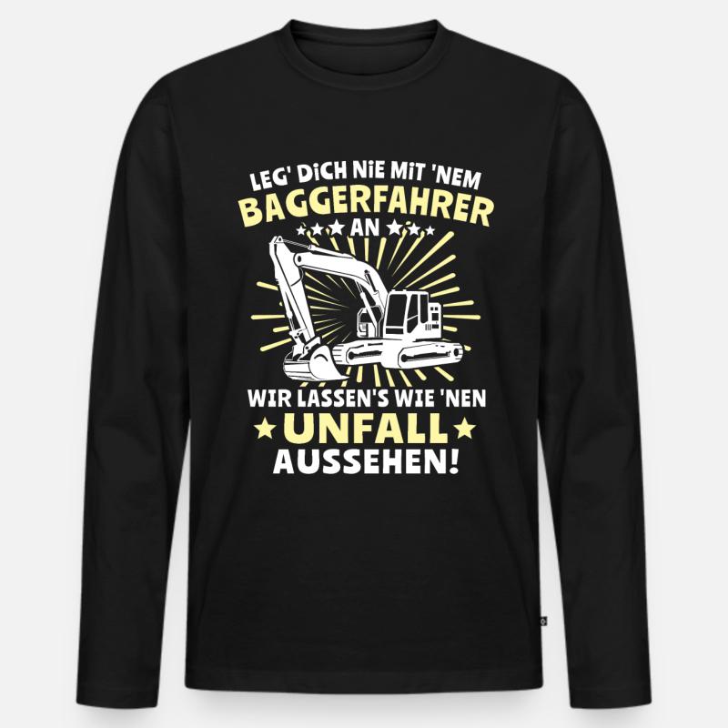 Baggerfuehrer Baggerfahrer - Männer Premium Bio Langarmshirt - Schwarz