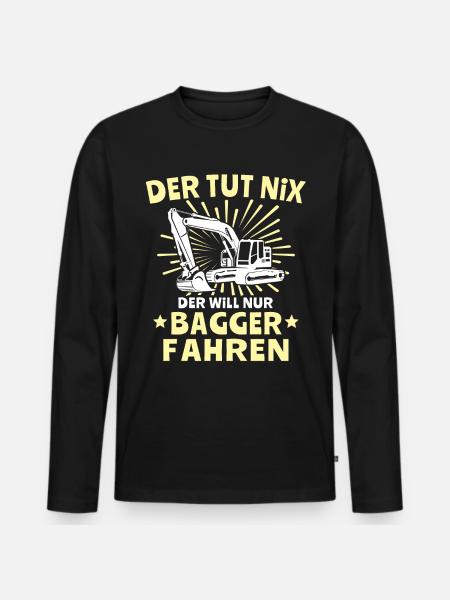 Baggerfuehrer Baggerfahrer - Männer Premium Bio Langarmshirt - Schwarz
