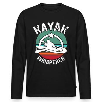 Kayak Flüsterer Kayaking - Männer Premium Bio Langarmshirt - Schwarz - Vorne - Nico (187cm)