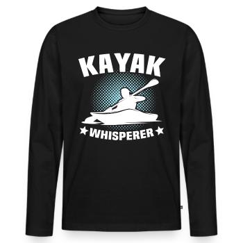 Kayak Flüsterer Kayaking - Männer Premium Bio Langarmshirt - Schwarz - Vorne - Nico (187cm)