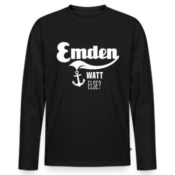 Emden Motif Emdener - T-shirt manches longues Premium bio Homme - noir - Devant - Nico (187cm)