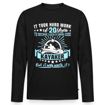 Kajaking 20. Geburtstag Kajak 20 Jahre Kajaker - Männer Premium Bio Langarmshirt - Schwarz - Vorne - Nico (187cm)