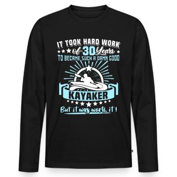 Kajaking 30. Geburtstag Kajak 30 Jahre Kajaker - Männer Premium Bio Langarmshirt - Schwarz - Vorne - Nico (187cm)