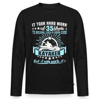 Kajaking 35. Geburtstag Kajak 35 Jahre Kajaker - Männer Premium Bio Langarmshirt - Schwarz - Vorne - Nico (187cm)