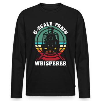 Gartenbahn Modelleisenbahn Spur G - Männer Premium Bio Langarmshirt - Schwarz - Vorne - Nico (187cm)