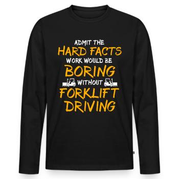 Chariot élévateur - T-shirt manches longues Premium bio Homme - noir - Devant - Nico (187cm)
