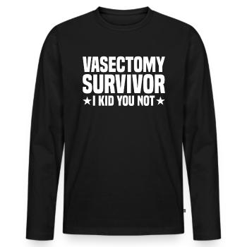 Vasectomie chirurgie du bébé à la retraite Tournage - T-shirt manches longues Premium bio Homme - noir - Devant - Nico (187cm)