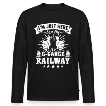 Chemin de fer de jardin Voie G Modèle de chemin de fer - T-shirt manches longues Premium bio Homme - noir - Devant - Nico (187cm)