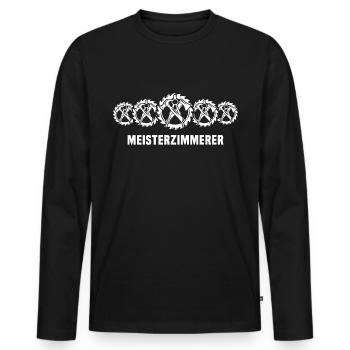 Zimmermann Zimmerer Zimmerleute - Männer Premium Bio Langarmshirt - Schwarz - Vorne - Nico (187cm)