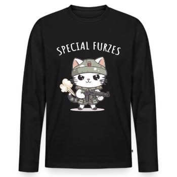 Special Fart Cat General Military Uniform - Men's Premium Organic Long Sleeve Shirt - black - Front - Nico (187cm)