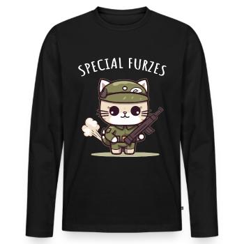 Uniforme militaire général Fart Cat spécial - T-shirt manches longues Premium bio Homme - noir - Devant - Nico (187cm)
