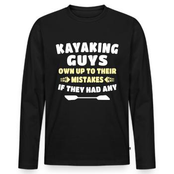 Kayaker Kayaking Kayak - Men's Premium Organic Long Sleeve Shirt - black - Front - Nico (187cm)