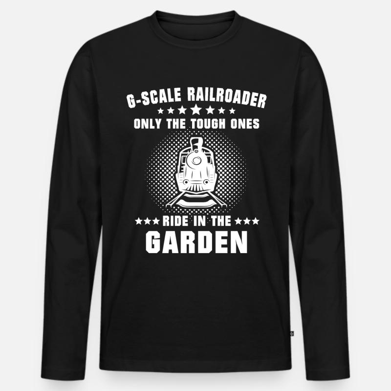 Gartenbahn Modellbahn Spur G - Männer Premium Bio Langarmshirt - Schwarz
