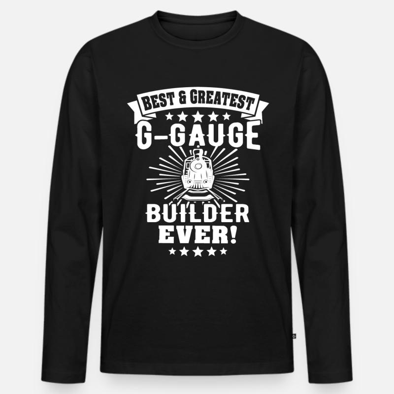 Gartenbahn Modellbahn Spur G - Männer Premium Bio Langarmshirt - Schwarz
