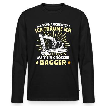 Baggerfuehrer Baggerfahrer - Männer Premium Bio Langarmshirt - Schwarz - Vorne - Nico (187cm)