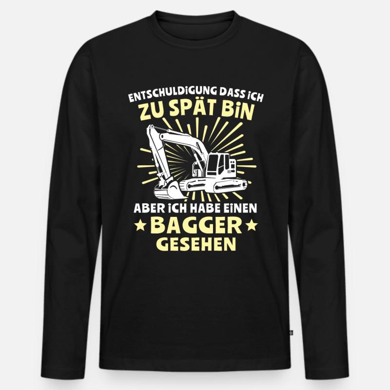 Baggerfuehrer Baggerfahrer - Männer Premium Bio Langarmshirt - Schwarz