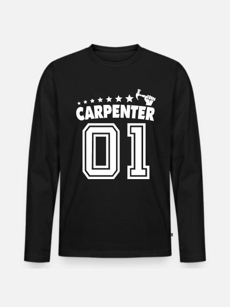 Charpentier, charpentier, charpentier, - T-shirt manches longues Premium bio Homme - noir