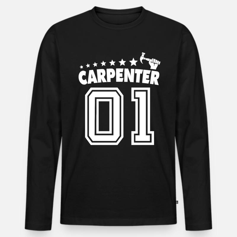 Zimmermann Zimmerer Zimmerleute - Männer Premium Bio Langarmshirt - Schwarz