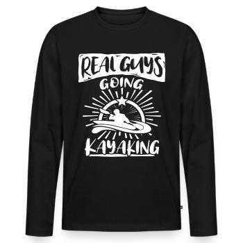 Kayaker Kayaking - Men's Premium Organic Long Sleeve Shirt - black - Front - Nico (187cm)