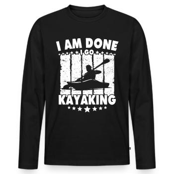 Kayaker Kayaking - Men's Premium Organic Long Sleeve Shirt - black - Front - Nico (187cm)
