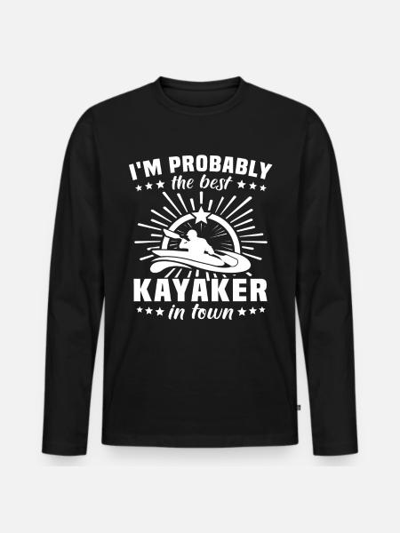 Kayaker Kayaking - Men's Premium Organic Long Sleeve Shirt - black