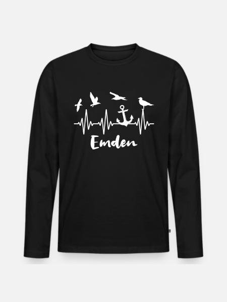 Emden ECG Emden Cardline - Men's Premium Organic Long Sleeve Shirt - black