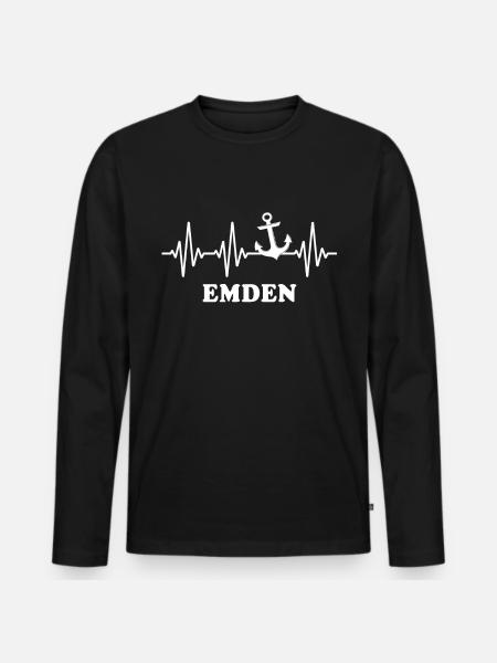 Emden ECG Emden Cardline - Men's Premium Organic Long Sleeve Shirt - black