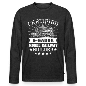 Garden Railway Gauge G Model Railway - Men's Premium Organic Long Sleeve Shirt - heather anthracite - Front - Nico (187cm)