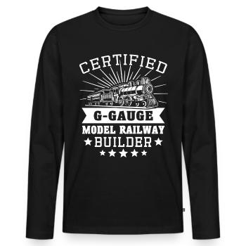 Gartenbahn Spur G Modelleisenbahn - Männer Premium Bio Langarmshirt - Schwarz - Vorne - Nico (187cm)