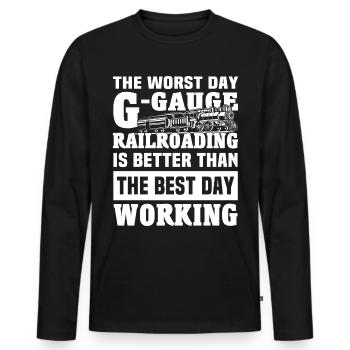 Gartenbahn Spur G Modelleisenbahn - Männer Premium Bio Langarmshirt - Schwarz - Vorne - Nico (187cm)
