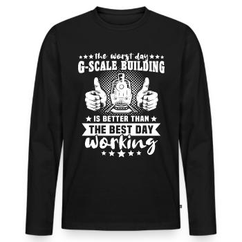 Gartenbahn Spur G Modelleisenbahn - Männer Premium Bio Langarmshirt - Schwarz - Vorne - Nico (187cm)