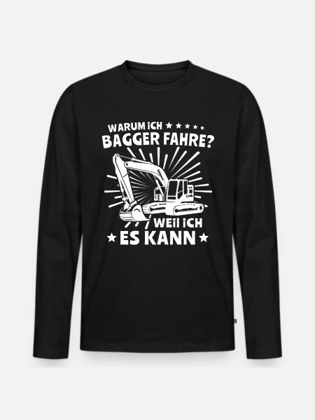 Baggerfahrer Bagger - Männer Premium Bio Langarmshirt - Schwarz
