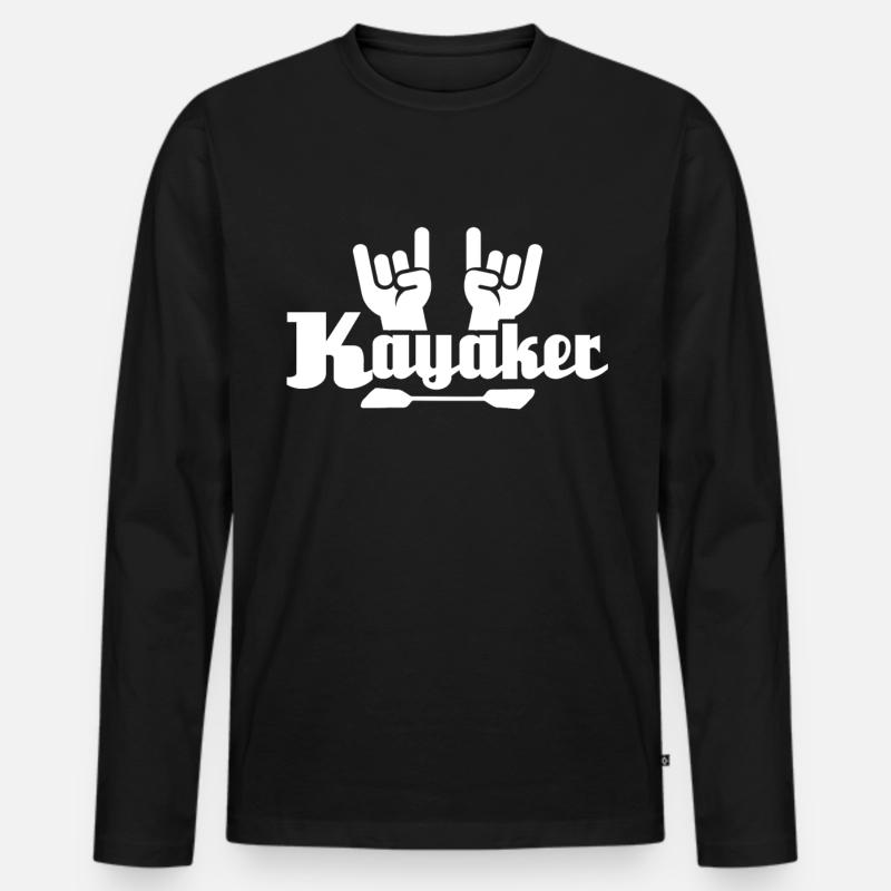 Kayaking Kayaker - Männer Premium Bio Langarmshirt - Schwarz