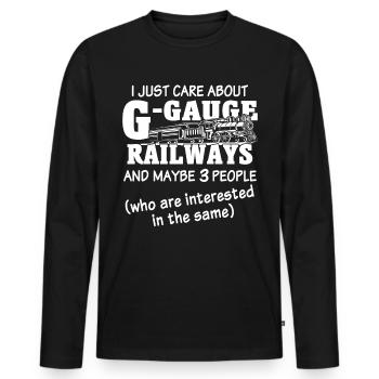 Modelleisenbahn Spur G Gartenbahn - Männer Premium Bio Langarmshirt - Schwarz - Vorne - Nico (187cm)