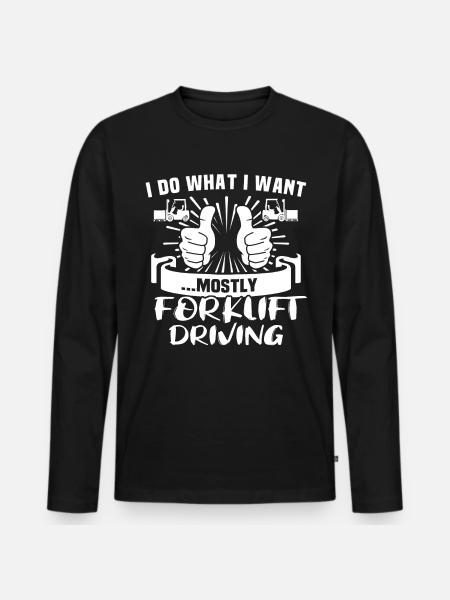 Forklift driver Forklift - Men's Premium Organic Long Sleeve Shirt - black