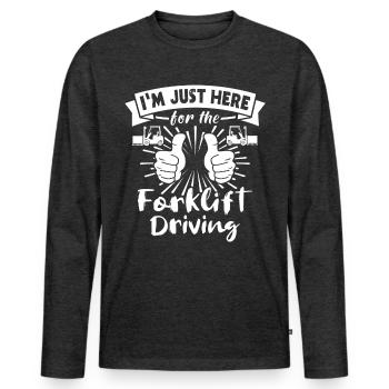 Staplerfahrer Stapler - Männer Premium Bio Langarmshirt - Anthrazit meliert - Vorne - Nico (187cm)