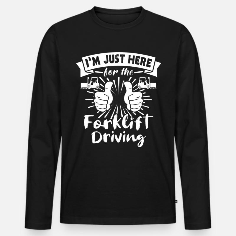 Staplerfahrer Stapler - Männer Premium Bio Langarmshirt - Schwarz