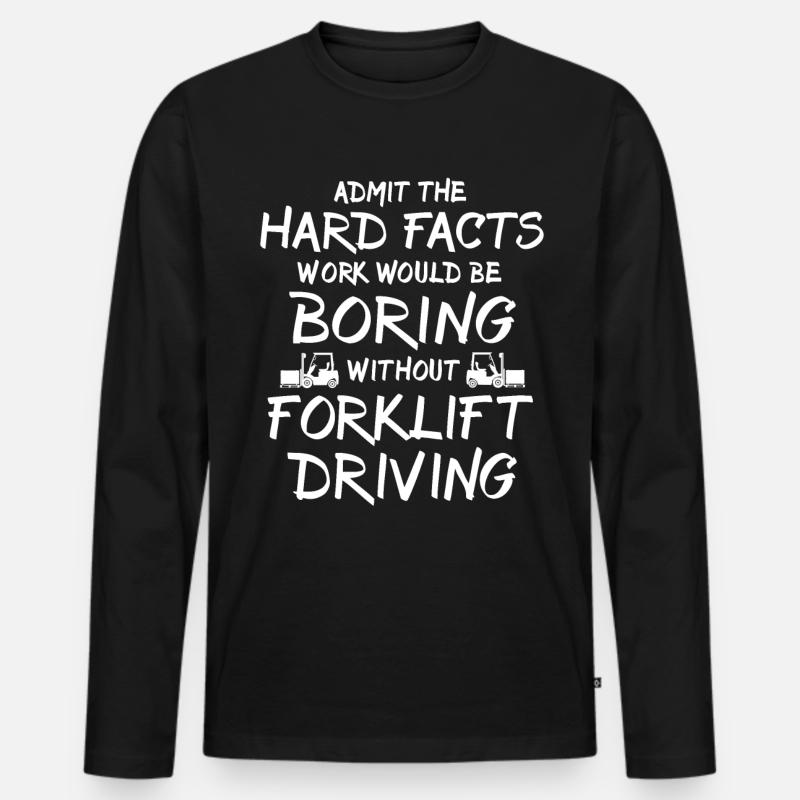 Staplerfahrer Stapler - Männer Premium Bio Langarmshirt - Schwarz